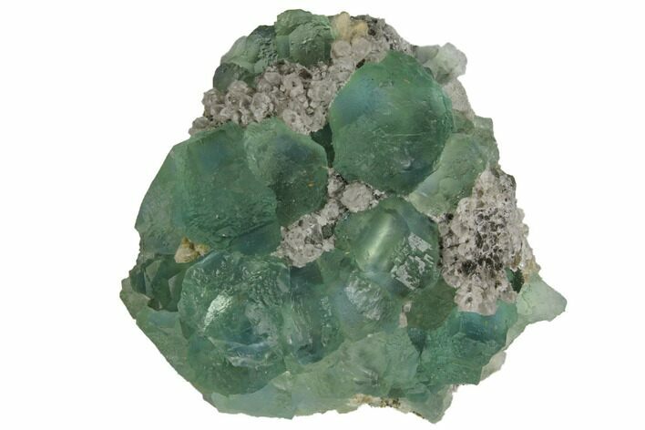 Light-Green Fluorite Crystals on Quartz - China #128798